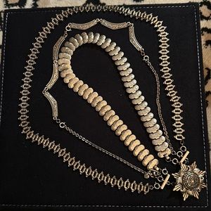 Cabi multi strand convertible necklace with medallion crest